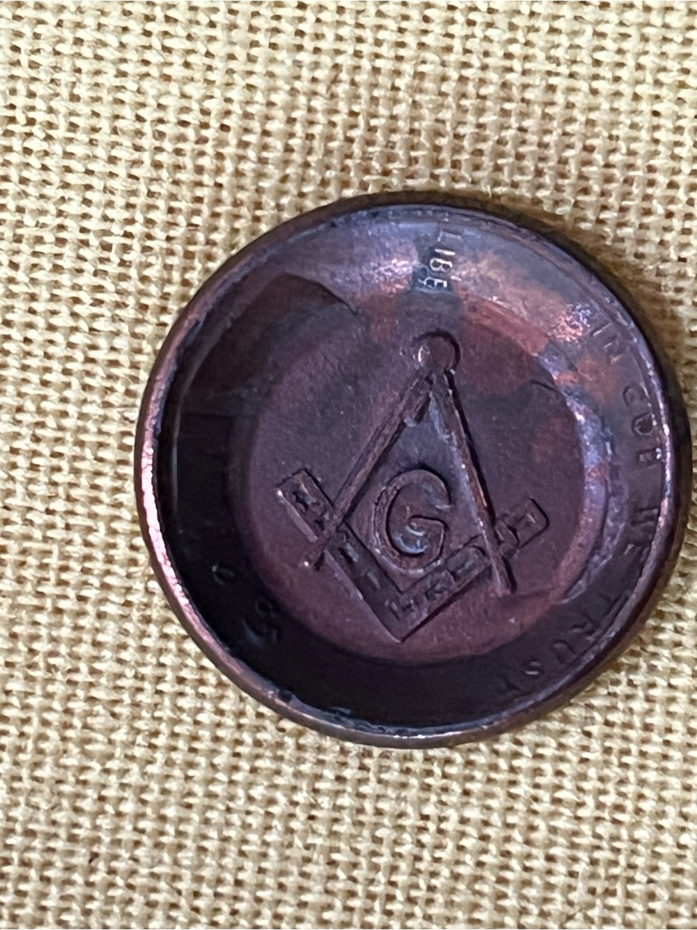 (Pre 1958) VTG Masonic Counterstamped Wheat Penny